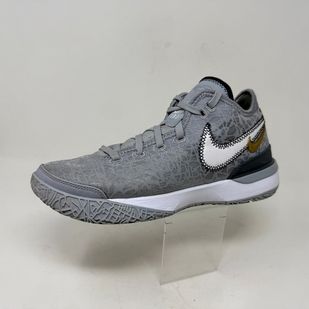 Nike LeBron NXXT Wolf Grey Metallic Gold Basketball Shoes DR8784-004 Men's 8